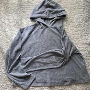 JUICY COUTURE VELOUR CROPPED HOODIE